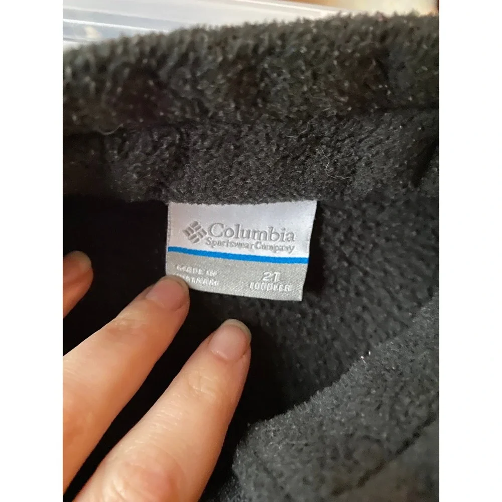 Columbia Fleece Black Full Zip Jacket 2T Warm Winter Cozy Gorpcore Granola Layer
